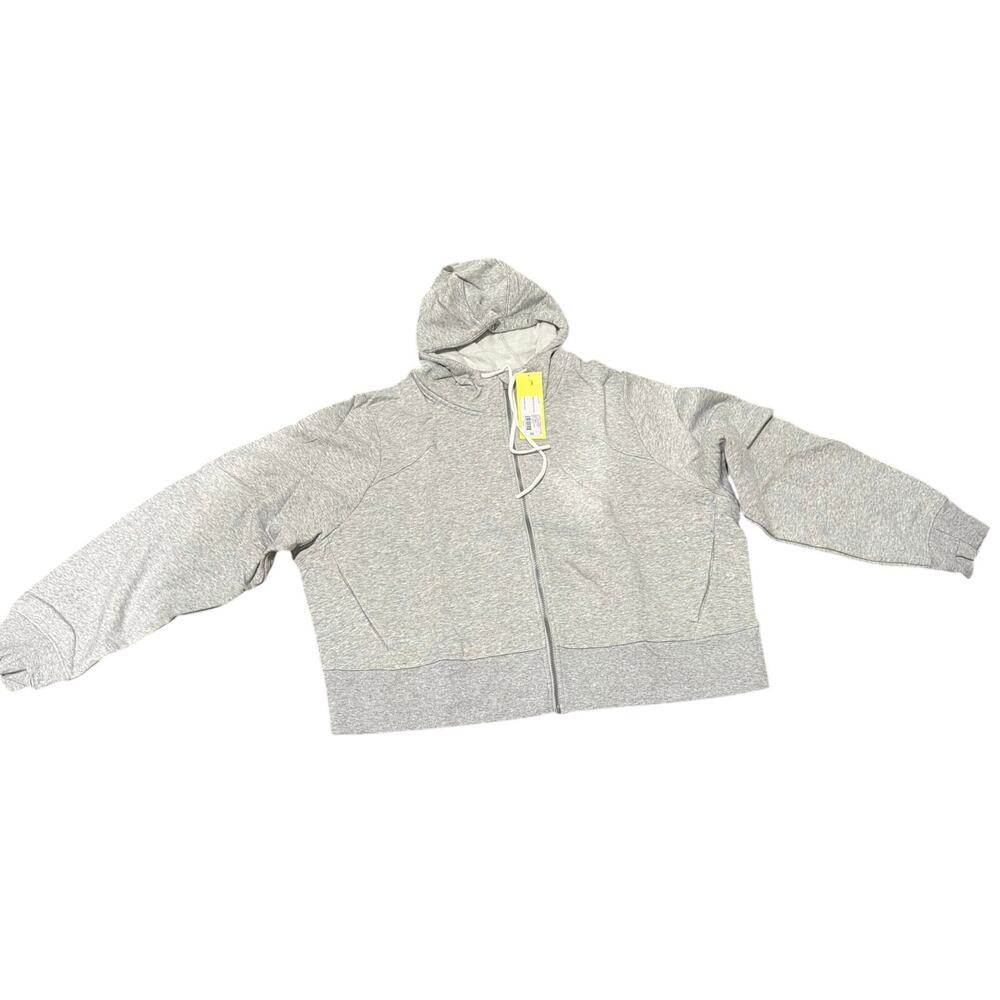 All In Motion  2X Gray Zip Up Work Out lounge Wear Sweater With Hood NWT